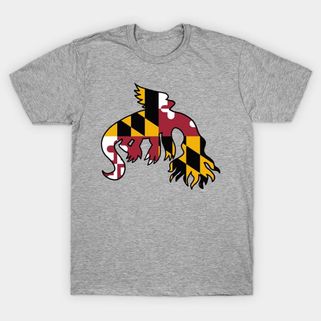 Snallygaster MD Flag Print T-Shirt by SNK Kreatures